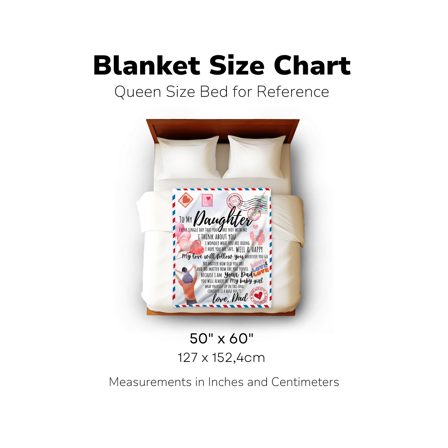 I Think About You Love Dad Daughter Blanket