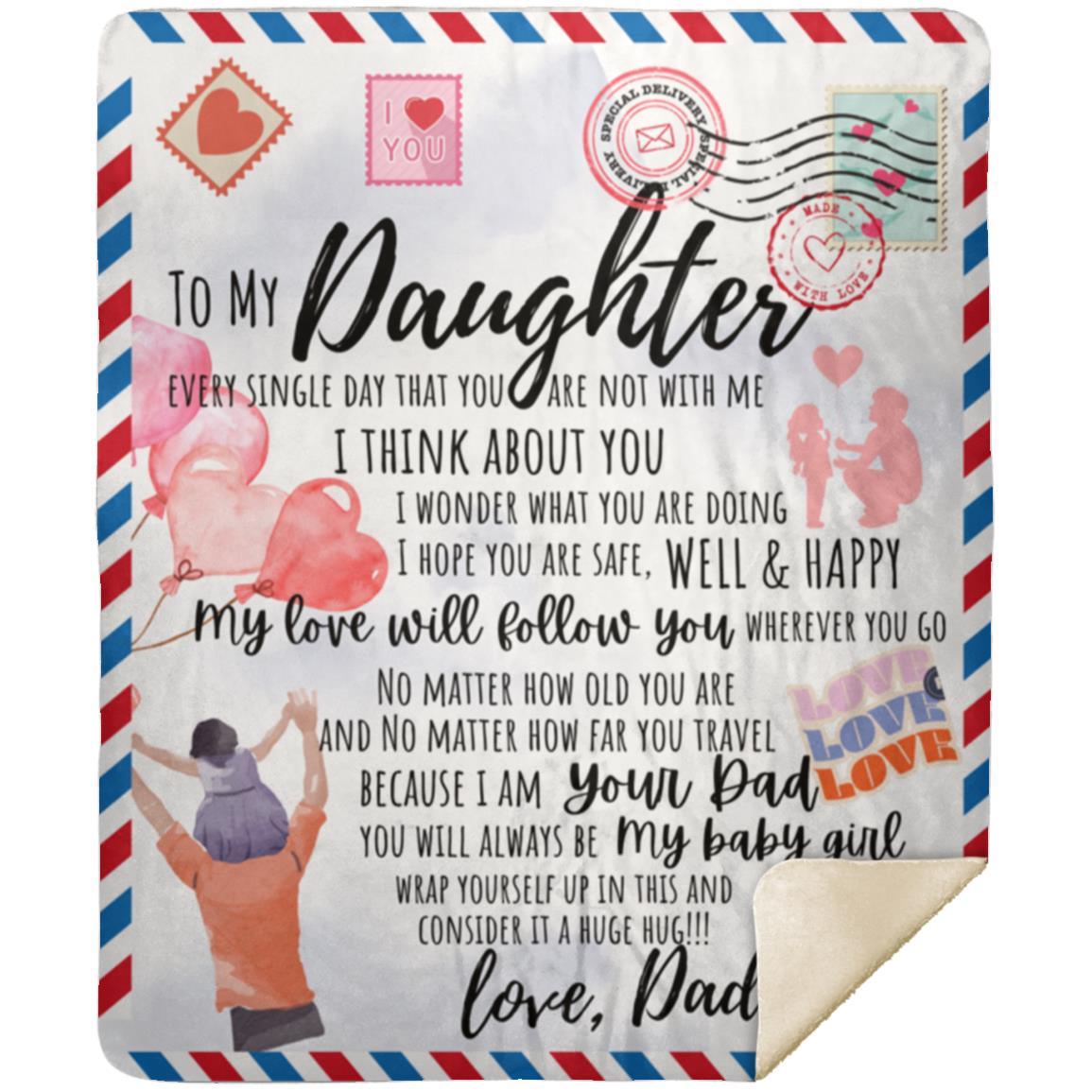I Think About You Love Dad Daughter Blanket