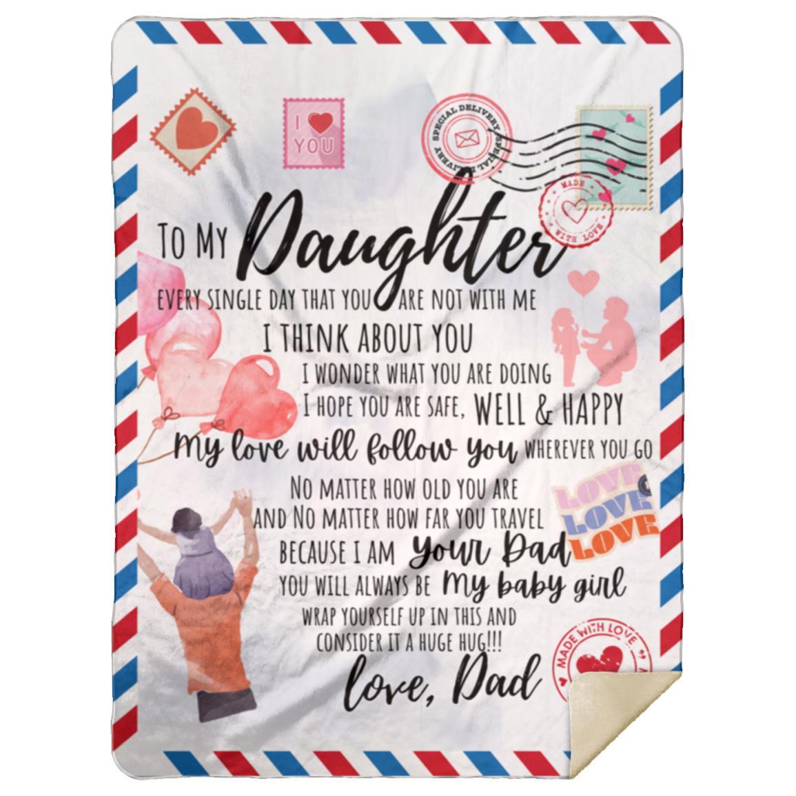 I Think About You Love Dad Daughter Blanket