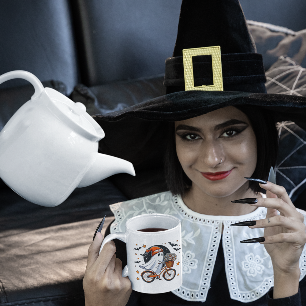 Cycopath Ghost 11oz White Halloween Mug