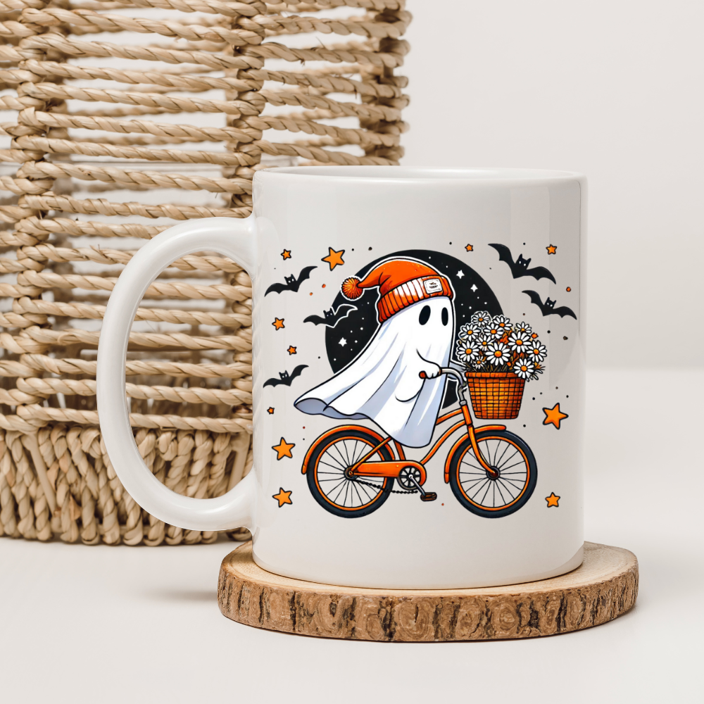Cycopath Ghost 11oz White Halloween Mug