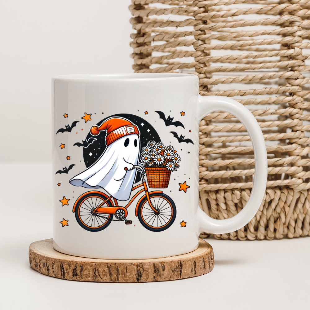 Cycopath Ghost 11oz White Halloween Mug
