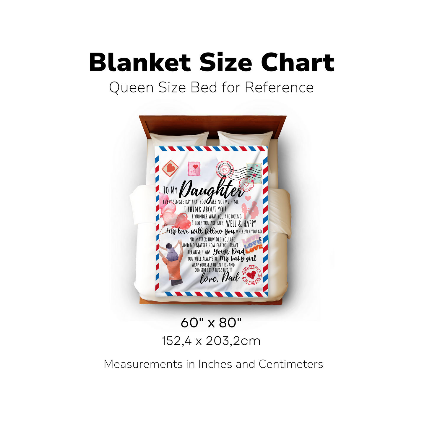 I Think About You Love Dad Daughter Blanket