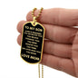 TO MY SON ALWAYS REMEMBER FROM MOM DOG TAG NECKLACE