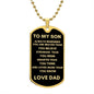 TO MY SON ALWAYS REMEMBER FROM DAD DOG TAG NECKLACE #LG_DT_AR_S_D