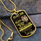 To My Son Never Forget Dad Get Your Back Dog Tag