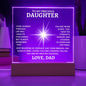 To My Precious Daughter Square Acrylic Plaque | Love Dad