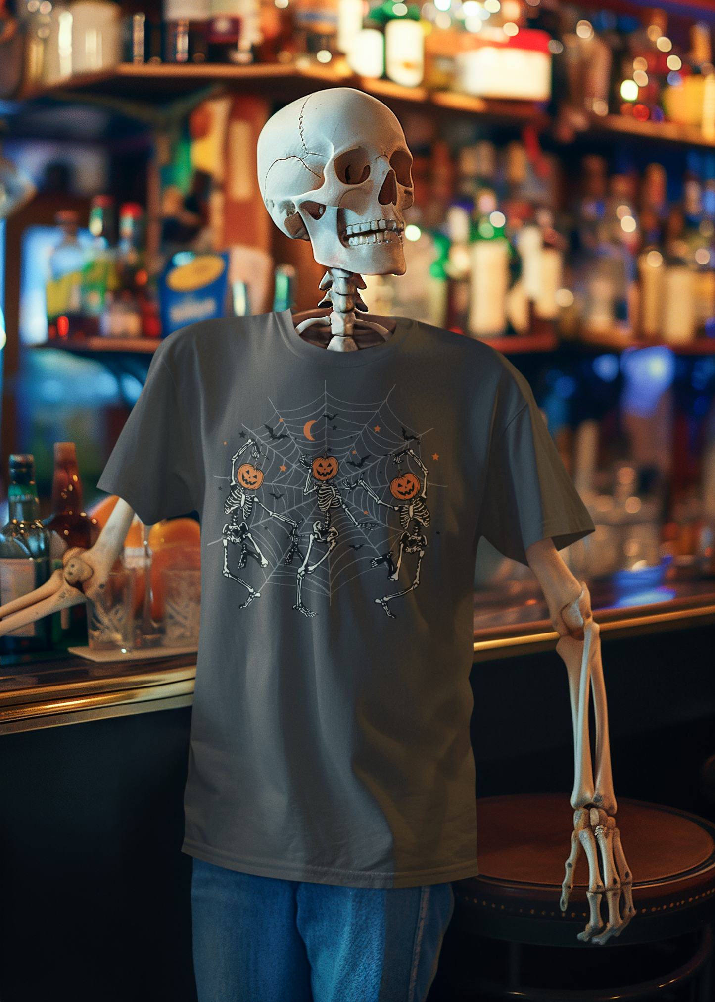 Skeletons Dancing Halloween Unisex Short Sleeve Tee