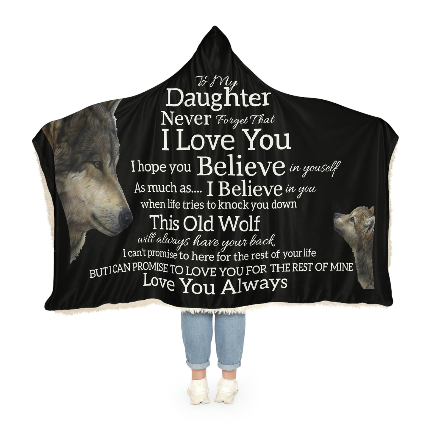 TO MY DAUGHTER NEVER FORGET SNUGGLE BLANKET - BLACK