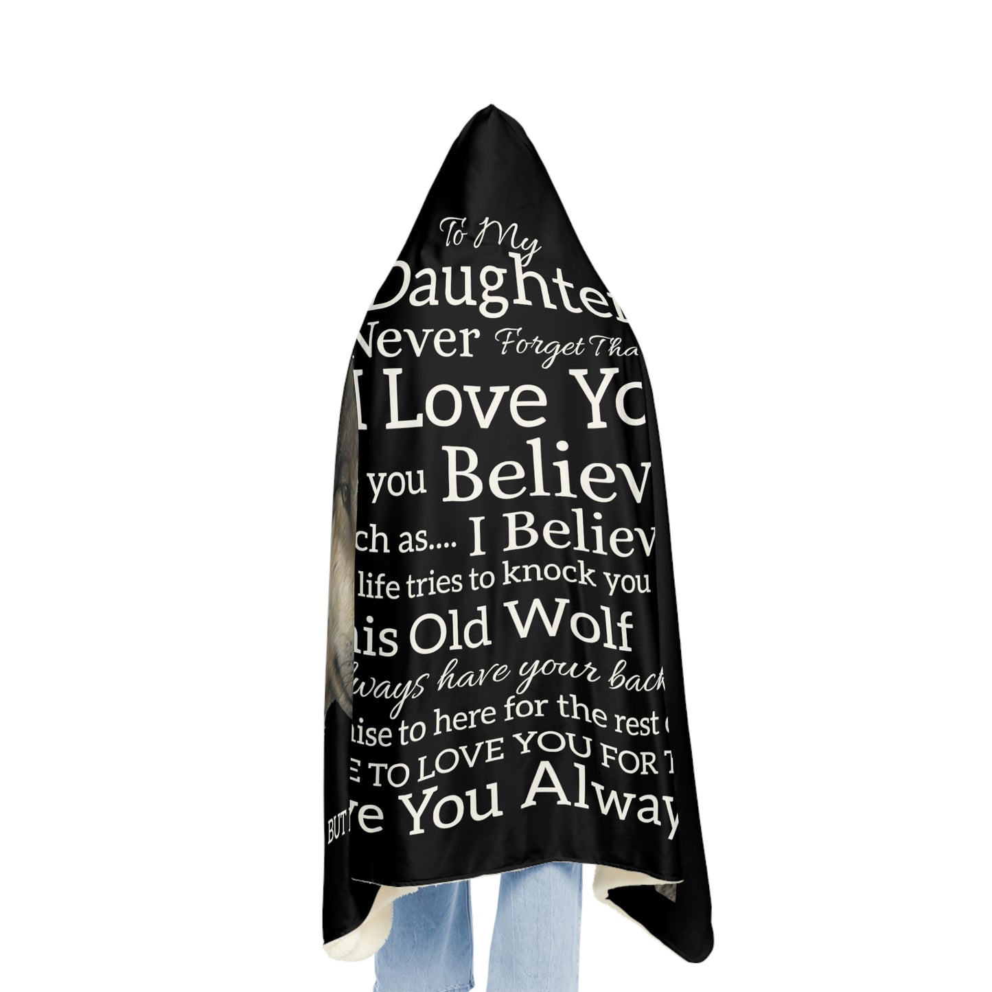 TO MY DAUGHTER NEVER FORGET SNUGGLE BLANKET - BLACK