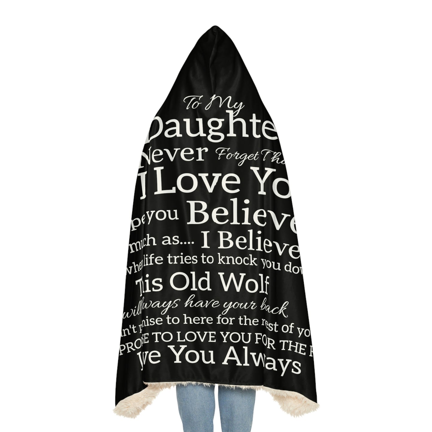 TO MY DAUGHTER NEVER FORGET SNUGGLE BLANKET - BLACK