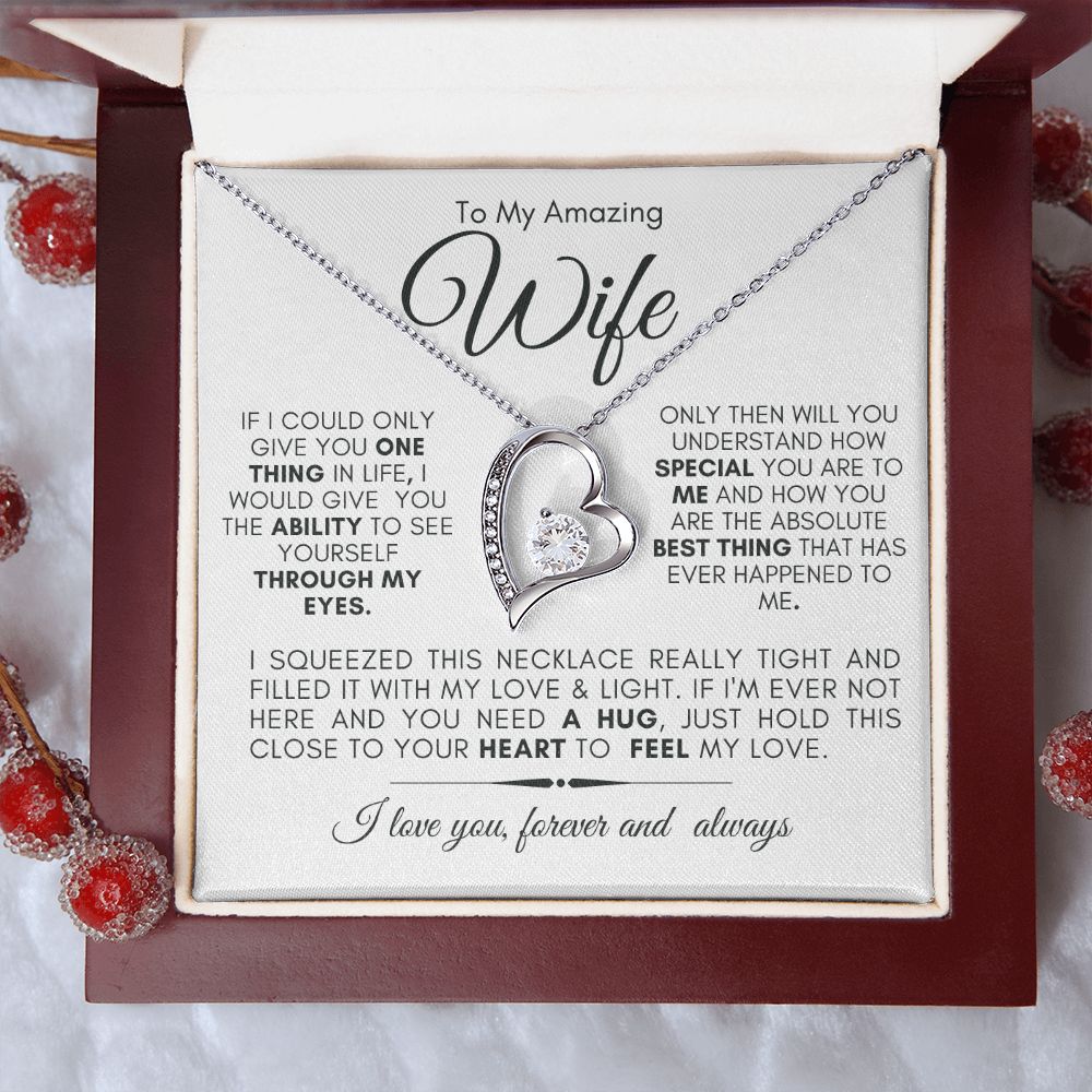 TO MY AMAZING WIFE FOREVER LOVE NECKLACE #LG_AM_WF_WHT_BLK