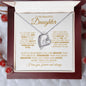 TO MY BEAUTIFUL DAUGHTER LOVE KNOT NECKLACE #LG_BG_WHT_GLD_FL