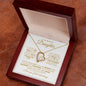 TO MY BEAUTIFUL DAUGHTER LOVE KNOT NECKLACE #LG_BG_WHT_GLD_FL