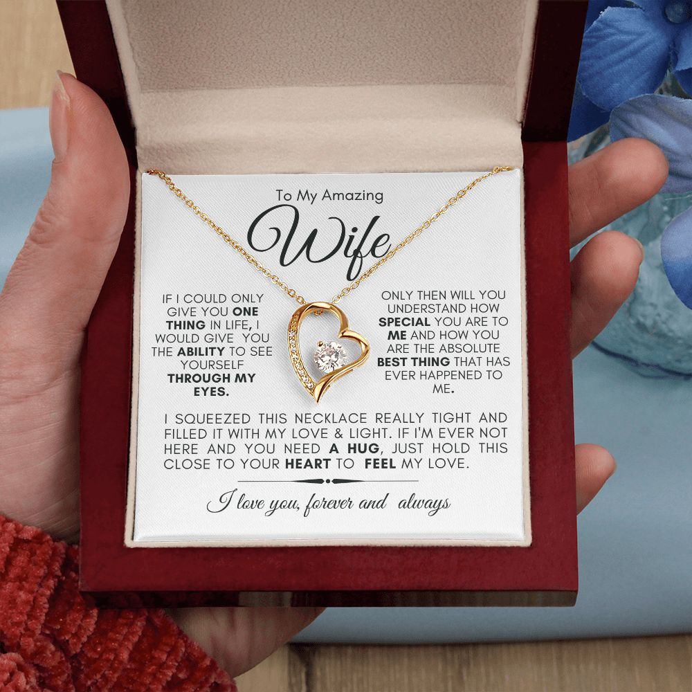 TO MY AMAZING WIFE FOREVER LOVE NECKLACE #LG_AM_WF_WHT_BLK