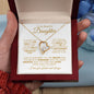 TO MY BEAUTIFUL DAUGHTER LOVE KNOT NECKLACE #LG_BG_WHT_GLD_FL