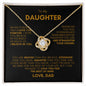 TO MY DAUGHTER LOVE KNOT NECKLACE #LG_BLK_GLD_LK