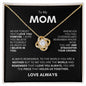 TO MY MOM LOVE KNOT NECKLACE #LG_M-BLK_WHT_LK