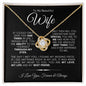 TO MY BEAUTIFUL WIFE LOVE KNOT NECKLACE #LG_BF_WF_BLK_WHT_LK
