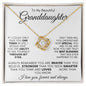 TO MY BEAUTIFUL GRANDDAUGHTER LOVE KNOT NECKLACE #LG_WHT_BLK