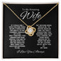 TO MY AMAZING WIFE LOVE KNOT NECKLACE #LG_BLK_WHT_WF