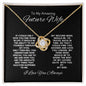 TO MY AMAZING FUTURE WIFE LOVE KNOT NECKLACE #LG_BLK_WHT_FW