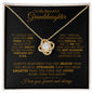 TO MY BEAUTIFUL GRANDDAUGHTER LOVE KNOT NECKLACE #LG_BLK_GLD_LK