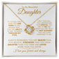 TO MY BEAUTIFUL DAUGHTER LOVE KNOT NECKLACE #LG_BG_WHT_GLD_LK