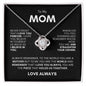 TO MY MOM LOVE KNOT NECKLACE #LG_M-BLK_WHT_LK
