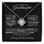 TO MY BEAUTIFUL GRANDDAUGHTER LOVE KNOT NECKLACE #LG_GD+BLK_WHT_LK