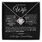TO MY BEAUTIFUL WIFE LOVE KNOT NECKLACE #LG_BF_WF_BLK_WHT_LK