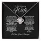 TO MY AMAZING WIFE LOVE KNOT NECKLACE #LG_BLK_WHT_WF