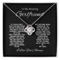 TO MY AMAZING GIRLFRIEND LOVE KNOT NECKLACE #LG_BLK_WHT_GF