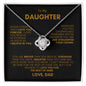 TO MY DAUGHTER LOVE KNOT NECKLACE #LG_BLK_GLD_LK