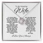 TO MY AMAZING WIFE LOVE KNOT NECKLACE #LG_WHT_BLK_WF