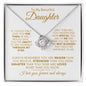 TO MY BEAUTIFUL DAUGHTER LOVE KNOT NECKLACE #LG_BG_WHT_GLD_LK