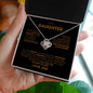 TO MY DAUGHTER LOVE KNOT NECKLACE #LG_BLK_GLD_LK