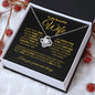To My Beautiful Wife Love Knot Necklace #LG_BLK_GLD_WF