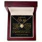 To My Beautiful Wife Love Knot Necklace #LG_BLK_GLD_WF