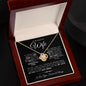 TO MY BEAUTIFUL WIFE LOVE KNOT NECKLACE #LG_BF_WF_BLK_WHT_LK