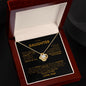 TO MY DAUGHTER LOVE KNOT NECKLACE #LG_BLK_GLD_LK