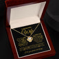 To My Beautiful Wife Love Knot Necklace #LG_BLK_GLD_WF