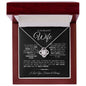 TO MY BEAUTIFUL WIFE LOVE KNOT NECKLACE #LG_BF_WF_BLK_WHT_LK