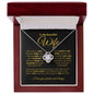 To My Beautiful Wife Love Knot Necklace #LG_BLK_GLD_WF