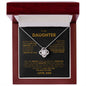 TO MY DAUGHTER LOVE KNOT NECKLACE #LG_BLK_GLD_LK