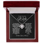 TO MY AMAZING WIFE LOVE KNOT NECKLACE #LG_BLK_WHT_WF