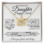 TO MY BEAUTIFUL DAUGHTER HAPPY SWEET 16TH INTERLOCKING HEARTS NECKLACE