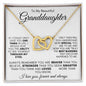 TO MY BEAUTIFUL GRANDDAUGHTER INTERLOCKING HEARTS NECKLACE #LG_WHT_BLK_GD-IH