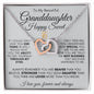 TO MY BEAUTIFUL GRANDDAUGHTER HAPPY SWEET 16TH INTERLOCKING HEARTS NECKLACE #LG_WHT_BLK_GD_IH_S16