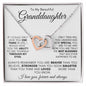 TO MY BEAUTIFUL GRANDDAUGHTER INTERLOCKING HEARTS NECKLACE #LG_WHT_BLK_GD-IH